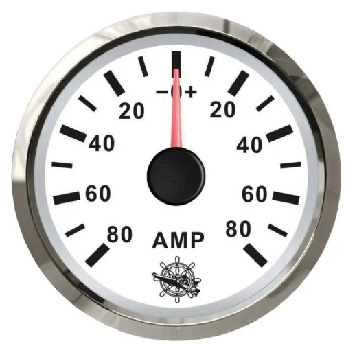 Ammeter w/shunt 80 A white/glossy