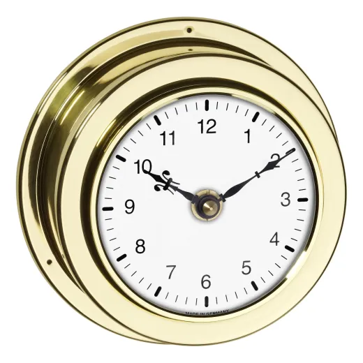 Analoge Wanduhr aus Messing