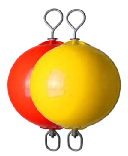 Ankerboje Mit Nylon-Gelagerter Stange Mit 2 Augen, Ø500mm, L=860mm, Gelb (Größe 2)