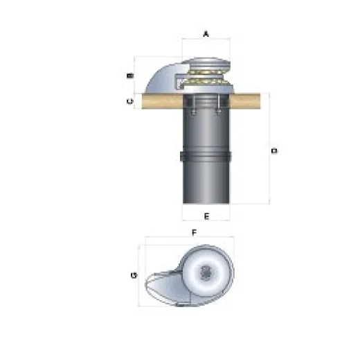 Ankerwinde Vertikal, Modell Zadar, 8mm, 12v, 800w, Ohne Spillkopf
