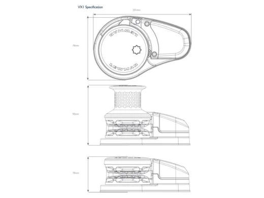 Ankerwinde VX3 1.5kW Kettenspill 8mm 12V Set