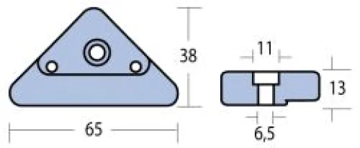 Anode Zink Triangle Volvo Duo Prop 290 ca. 112g