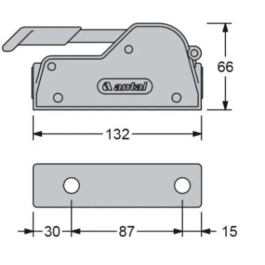 Antal Fallenstopper V-Grip, Double, Leine Ø8-10-12mm, Breite 67mm, Gewicht 1,10kg