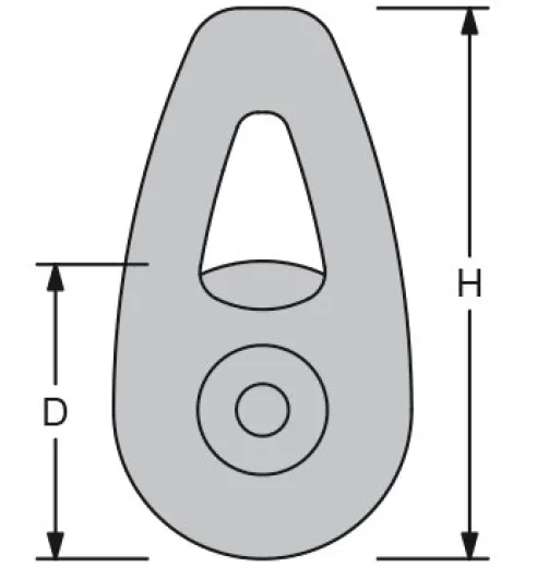 Antal Aluminium High Load Block, Leine Ø8-10mm, D=40mm, H=74mm, Arbeitslast 1200kg