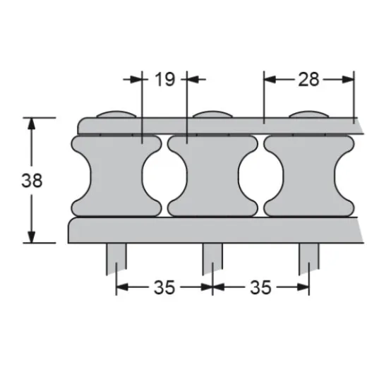 Antal V-Grip Fallenumlenker, 5-Scheiben, L=170mm, Gewicht 0,30kg