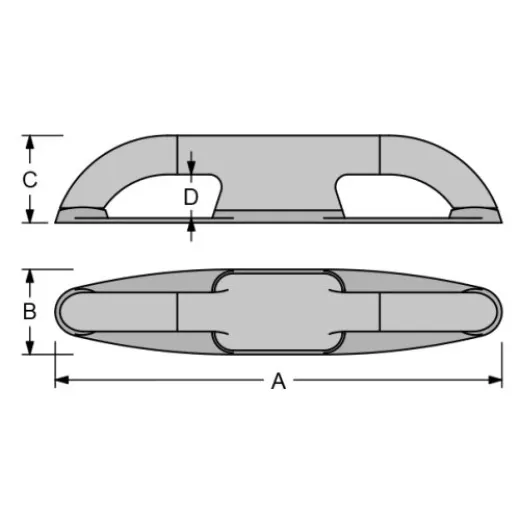 Antal Roller Cleat Modell RC290B Medium schwarz eloxiert