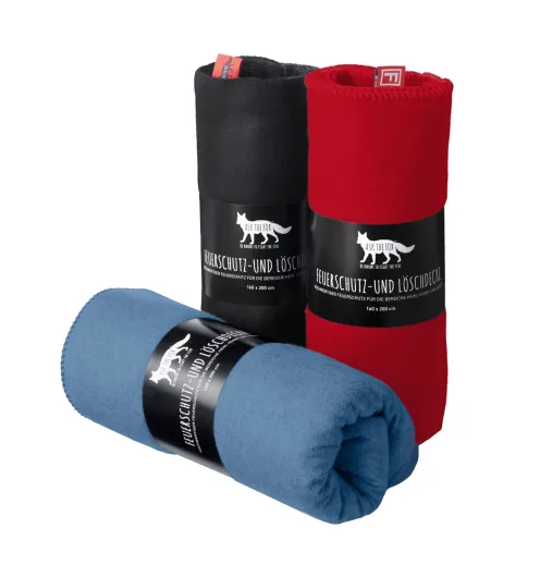 ASK THE FOX® COSY 160x200cm grau/blau