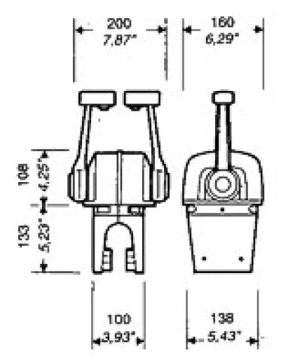 B74 Einhand-Kommandogeber schwarz für 2 Motoren