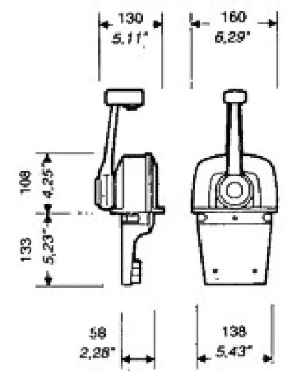 B77 Einhand-Kommandogeber m.Trimm für 1 Motor