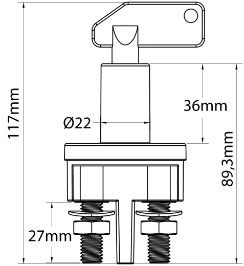 Batterieschalter 12/24V 250A non removable key