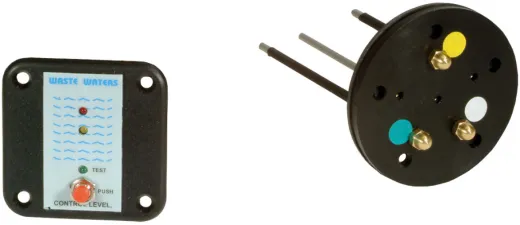 Bedienungspanel Fäkalientank Mit Tanksender, 12v/24v, 62x62mm, Mit Led-Anzeige Für 3/4-Tank & Voll