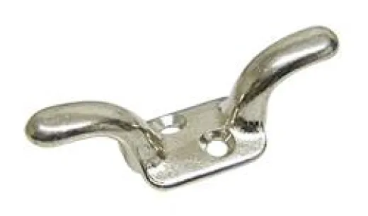 Beleghaken aus Messing vernickelt 60mm