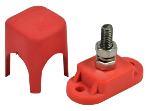 BEP Power-Klemme 6mm Bolzen rot