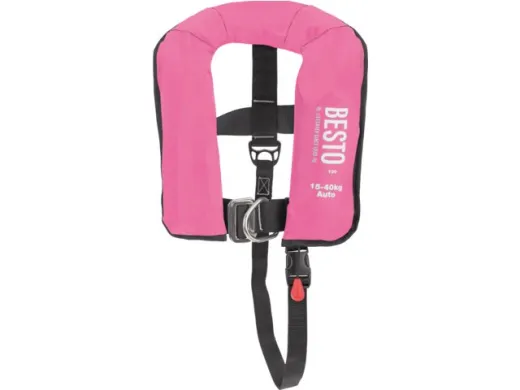 Besto-Automatik 100N Rettungsweste Junior 15-40kg pink