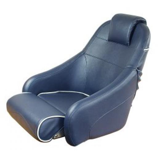 Bootssitz Flip-Up blau mit weißen Streifen