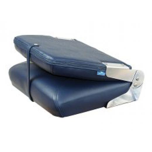Bootssitz klappbar weiß mit blauen Streifen