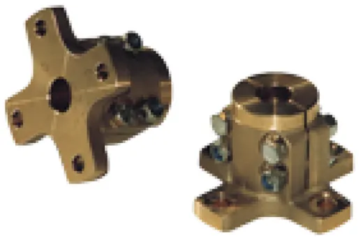 Bronzener Klemmflansch Mit Zentrierrand (Kreuzförmig) Für Ø30mm-Welle, Lochkreis Ø82,5mm, 4x Ø10mm