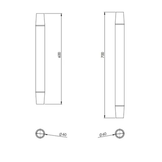 BUKH PRO Rohr für Tischbein Höhe 700 mm