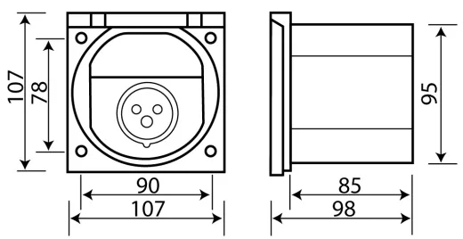 Caravan-Einspeisungsstecker weiß