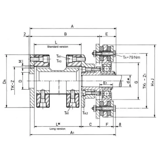 Centaflex Elastische Kupplung Für Propellerwellen Mit Staudrucklager, Agm-140, Max 1875nm (Freizeit)