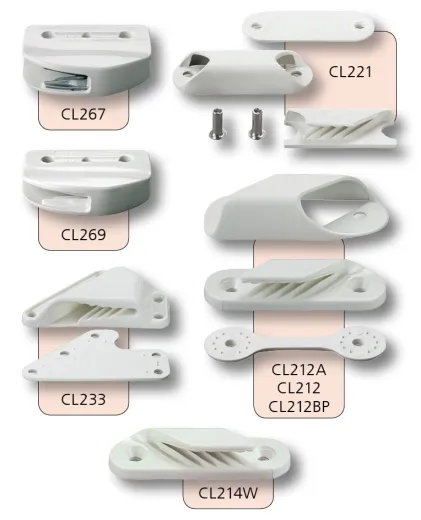 CLAMCLEAT Liekleinenklemme für Segelecken Nylon Seil 2-6mm weiß 100St.