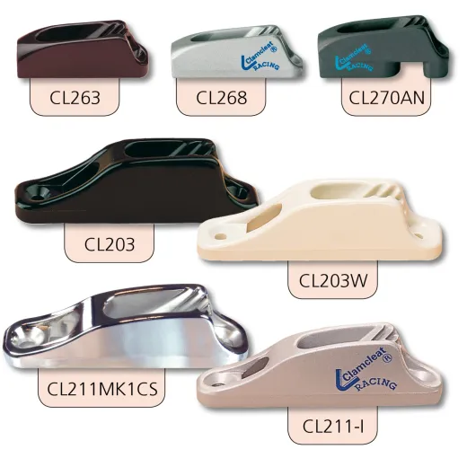 CLAMCLEAT Racing Junior Mk1 für Seil 3-6mm Alu verchromt