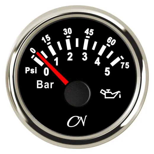 CN-Instrument Öldruckanzeige bis 5bar weiß/chrom