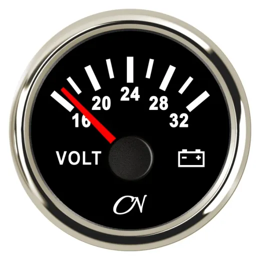 CN-Instrument Voltmeter 24V weiß/chrom