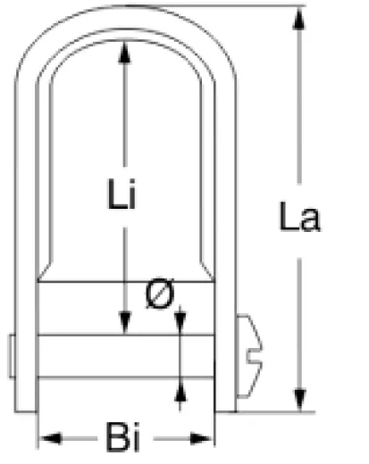 D-Schäkel Flachmaterial Bolzen M5