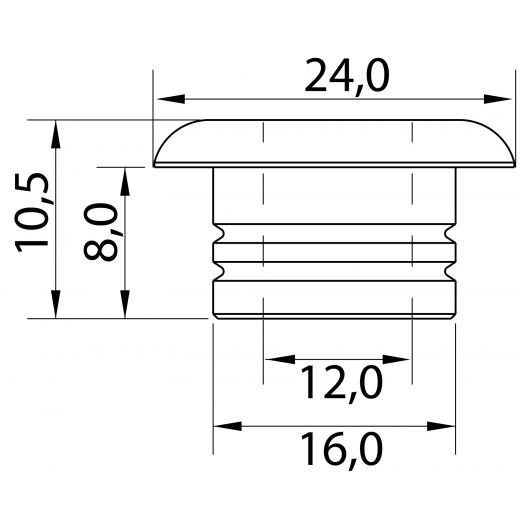 Decksdurchführung 12mm Aluminium schwarz