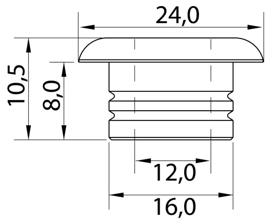 Decksdurchführung 12mm Aluminium schwarz