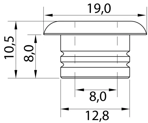 Decksdurchführung 8mm Aluminium Gold