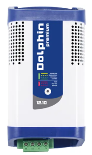 Dolphin Premium Elektronischer Batterielader, 12v, 10a, Kapazität 160ah, 96x120x238mm