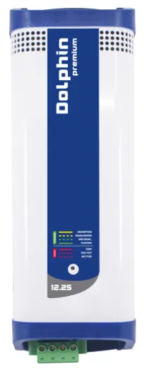 Dolphin Premium Elektronischer Batterielader, 12v, 25a, Kapazität 350ah, 96x120x238mm