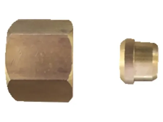 Drehbare Messingkupplung 1/4" RH-ÜM x 8mm Tülle