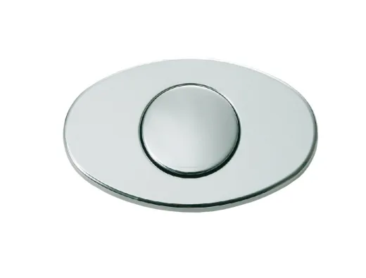 Druckknopfriegel mit Rosette eckig matt vernickelt