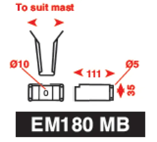 Echomax 180 Mb Niro Mastbügel