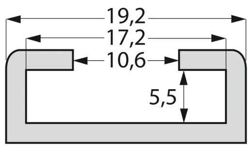 Edelstahl-Ausstellschiene 3000mm