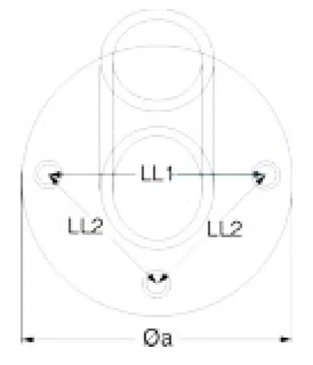Edelstahl-Relingsbeschlag Endstück 60°rund 22mm