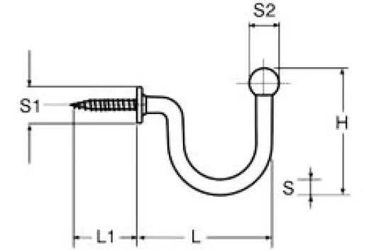 Edelstahlhaken TF 22mm 10-Stück-Packung