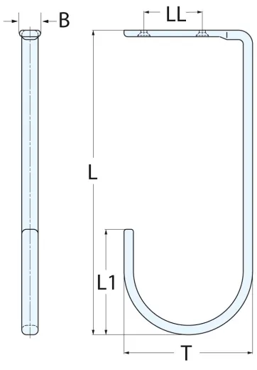 Edelstahlhaken Typ JFT110mm T x260mm L