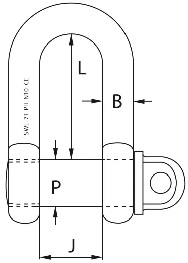 Edelstahlschäkel hochfest -SWL 3t- Form B