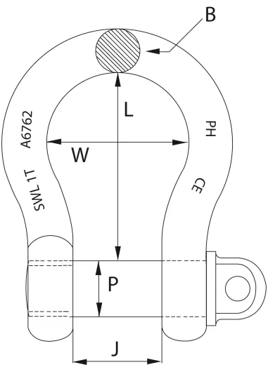 Edelst.Schäkel geschweift hochfest-SWL 7.5t Form B