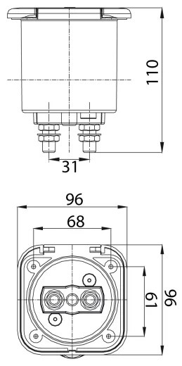 Einbaubatterieschalter 12/24V ASA Gehäuse