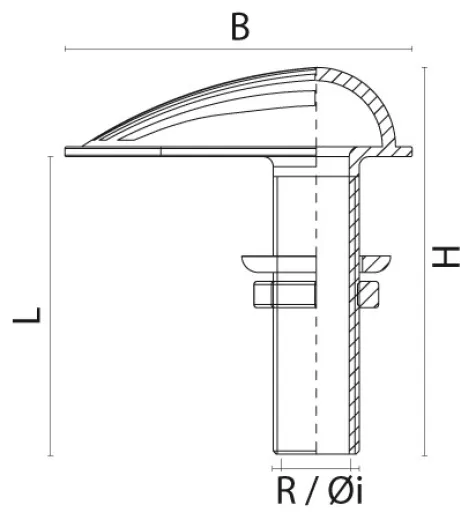 Einlass-Borddurchbruch Ms58 mit Sieb 1/2