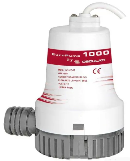 Europump II Lenzpumpe (24V/3.5A, 29 mm, 64 l/min., 30 l/min., 4.5 m, 12 x 8.8)