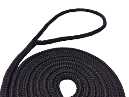 Fenderleinen Geflochten Handgearbeitet T16 + Spleiß, 12mm, Schwarz, L=3m