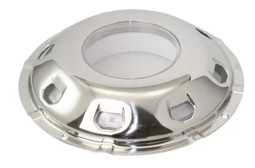 Flachlüfter mit Edelstahlkappe und Lichtdurchlass
