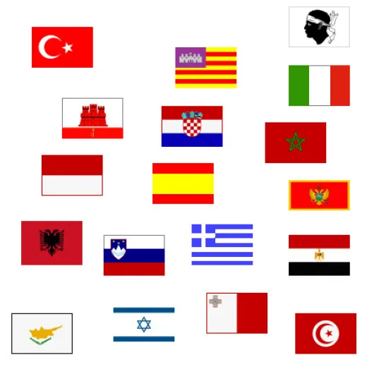 Flagge 20 x 30 cm MONACO