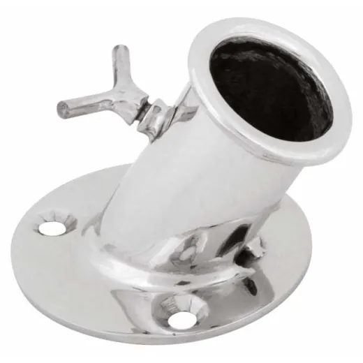 Flaggenstockhalter Edelstahl304 - Modell Recht, 19 mm